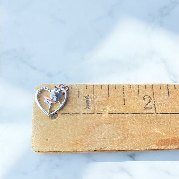 925 Sterling Silver Heart Ballerina Gymnastic Earring Stud Earrings New - Picture 6 of 9